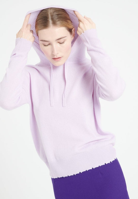 Women's lilac cashmere hoodie - MIA 16